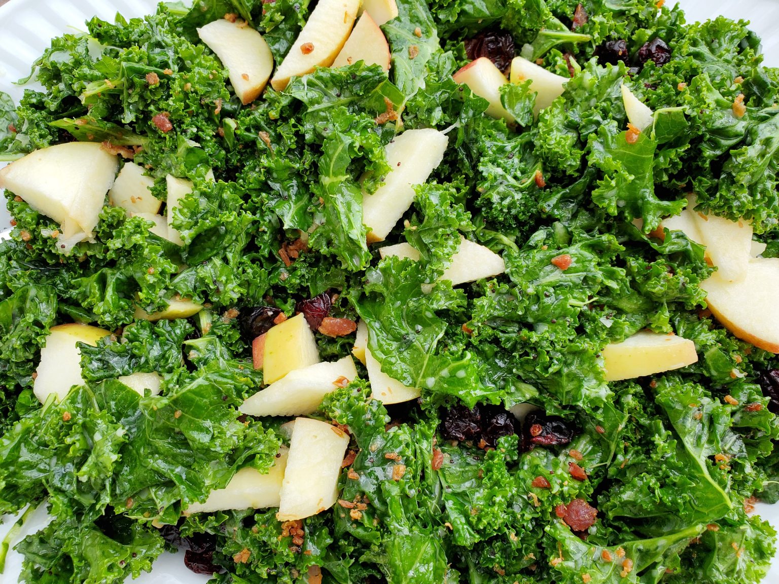 Apple Bacon Kale Salad with Poppyseed Dressing Hearty Smarty
