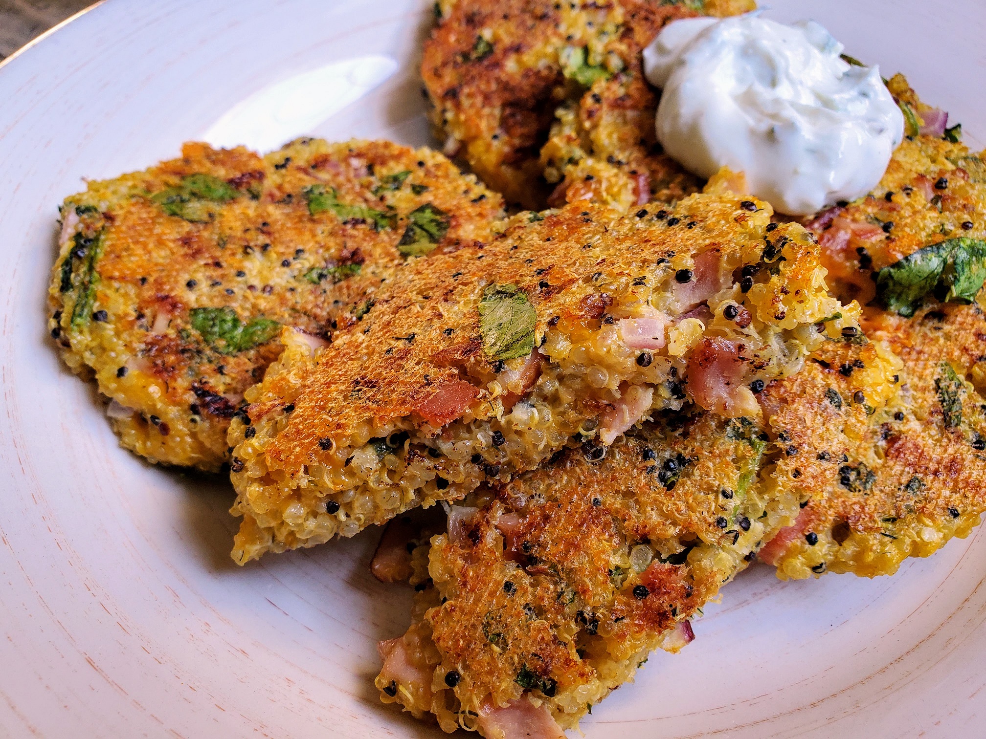 Cooking Creation: Quinoa Cakes with Artichoke, Spinach & Caramelized Onion