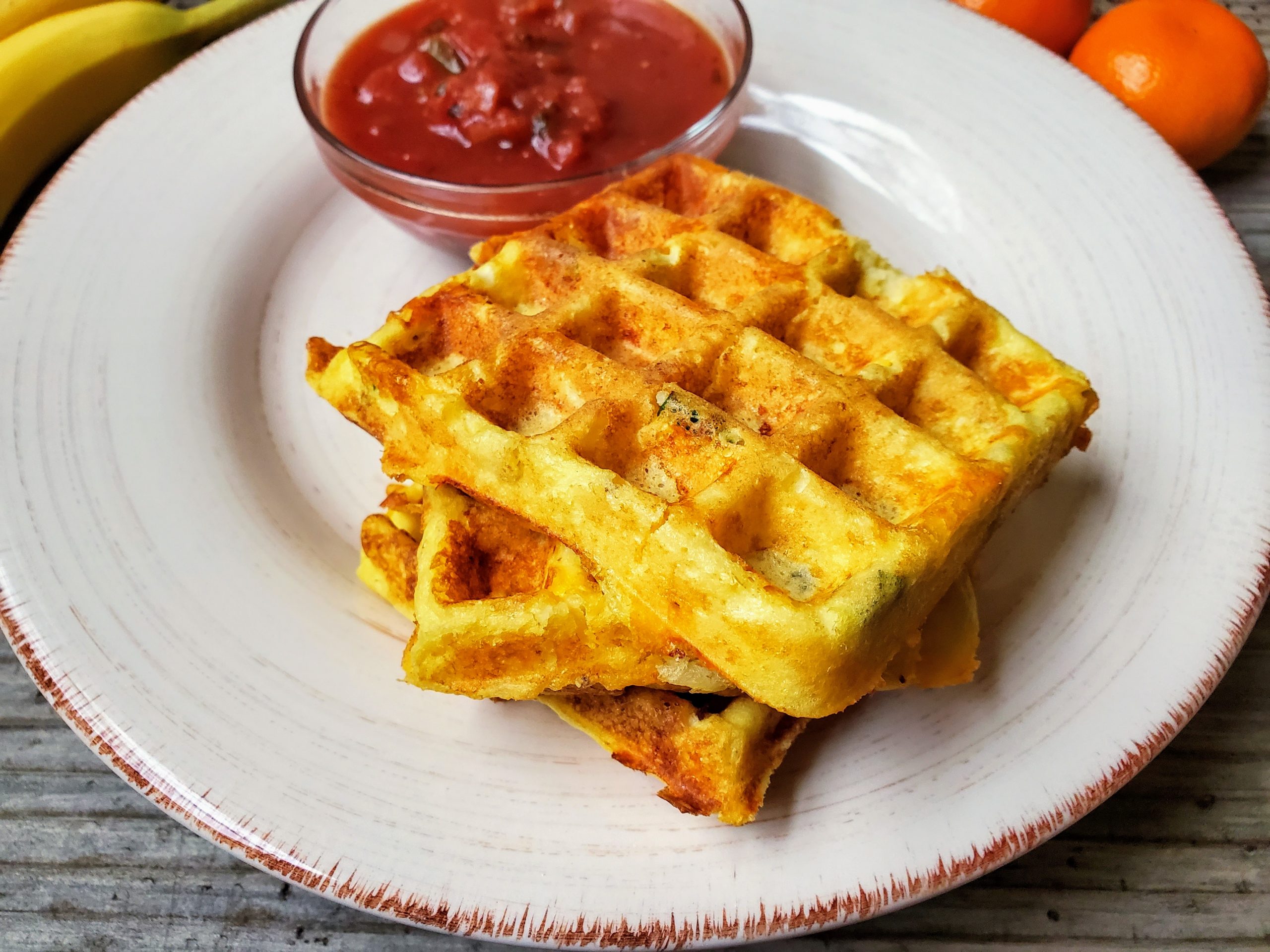 Egg & Cheese Hash Brown Waffles